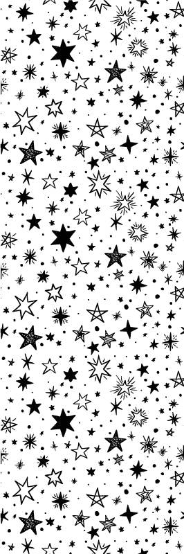 Alfombra vinílica estrellas patrón de estrellas negras - TenVinilo