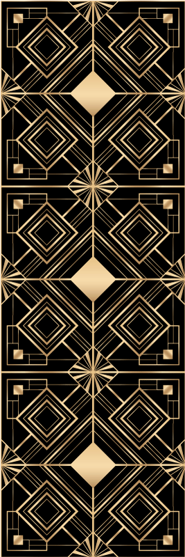 Alfombra vinílica geométrica arte moderno negro y dorado - TenVinilo
