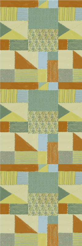 Alfombra vinílica geométrica triángulos coloridos - TenVinilo