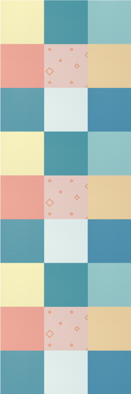 Alfombra vinílica geométrica patrón retro colorido - TenVinilo