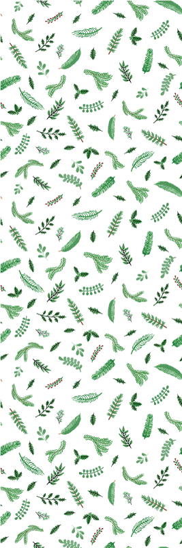 Alfombra vinílica navidad decoración hojas navideñas - TenVinilo