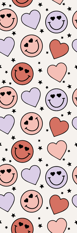 Alfombra vinílica dormitorio amor y caras sonrientes - TenVinilo