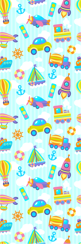 Alfombra vinílica dormitorio diseño de coches adorables - TenVinilo