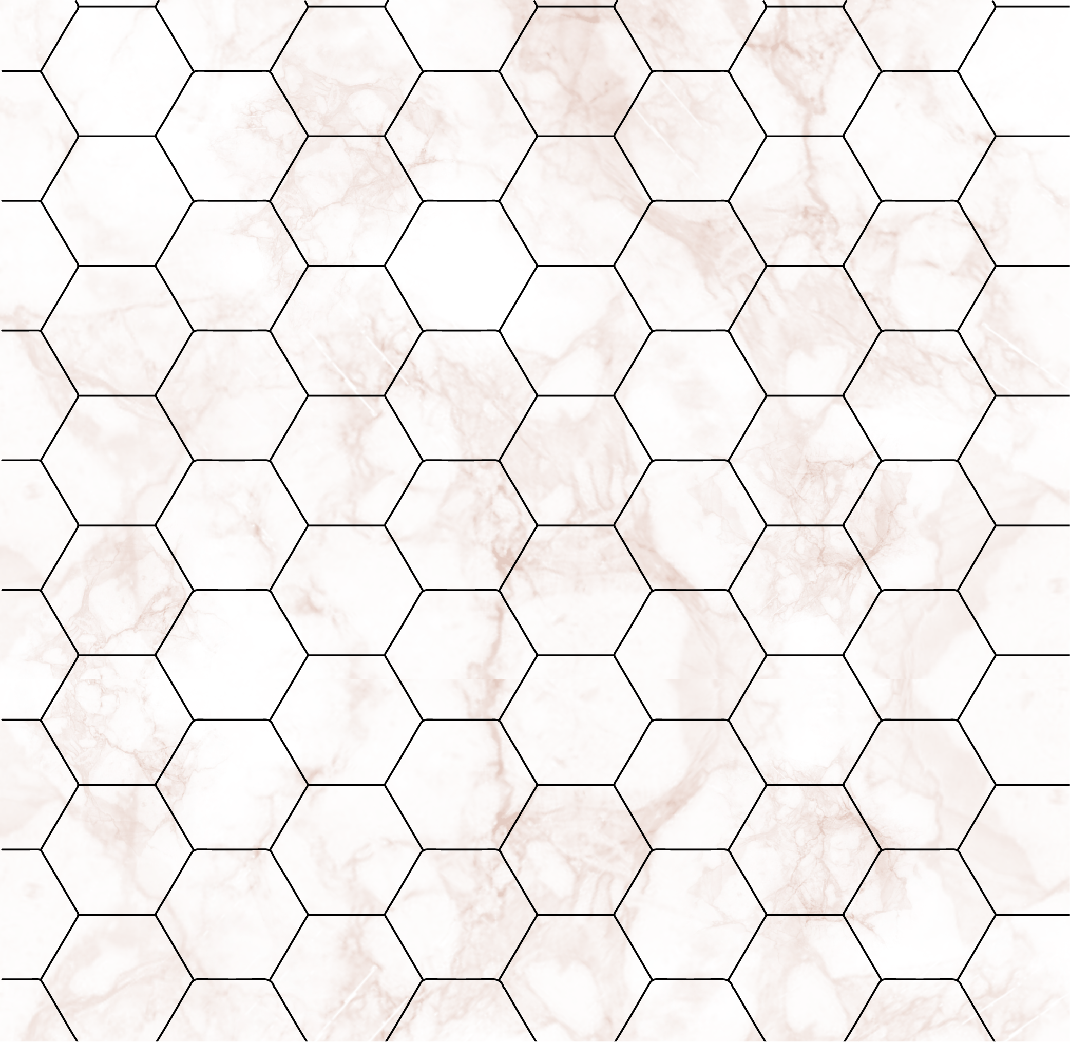 Alfombra vinílica dormitorio azulejos hexagonales mármol - TenVinilo