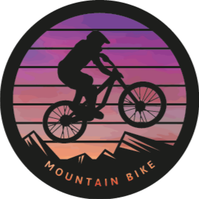 Alfombra vinílica naturaleza montañas ciclista de montaña - TenVinilo