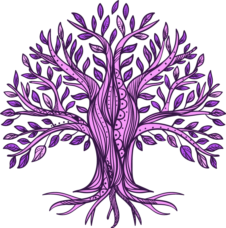 Alfombra vinílica naturaleza diseño Árbol de la vida púrpura - TenVinilo