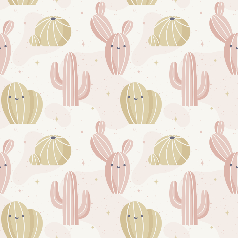 Alfombra vinílica naturaleza patrón de cactus lindos - TenVinilo