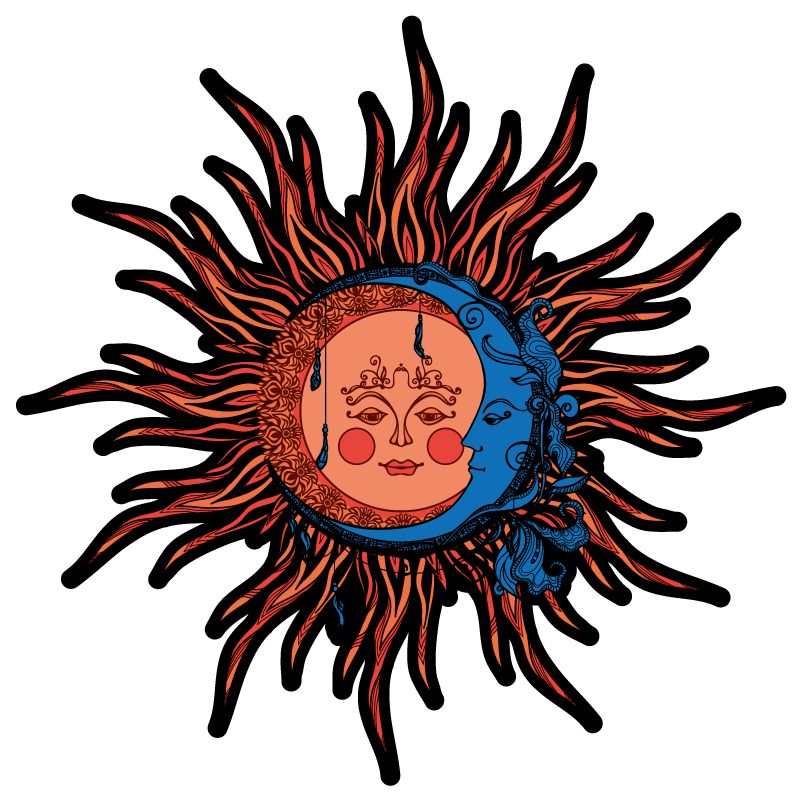 Alfombra vinílica naturaleza sol celestial luna - TenVinilo