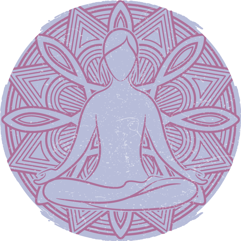 Alfombra vinílica naturaleza figura meditativa mandala - TenVinilo