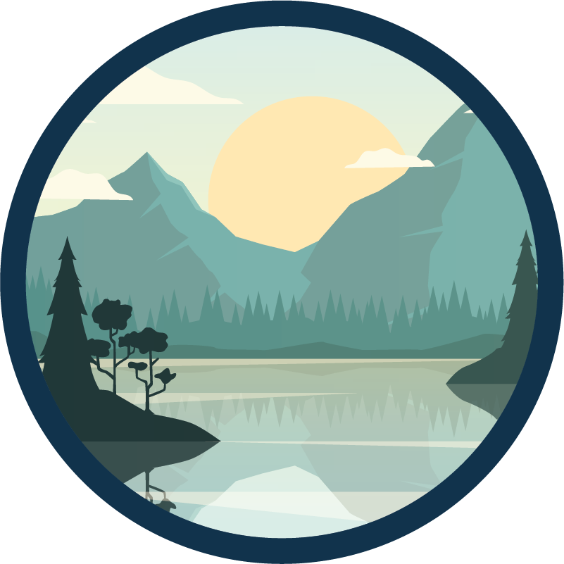 Alfombra vinílica naturaleza reflejo serene de montaña - TenVinilo