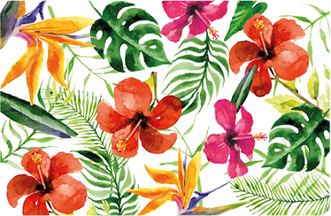 Alfombra vinílica flores y pegatinas de monstera deliciosa - TenVinilo