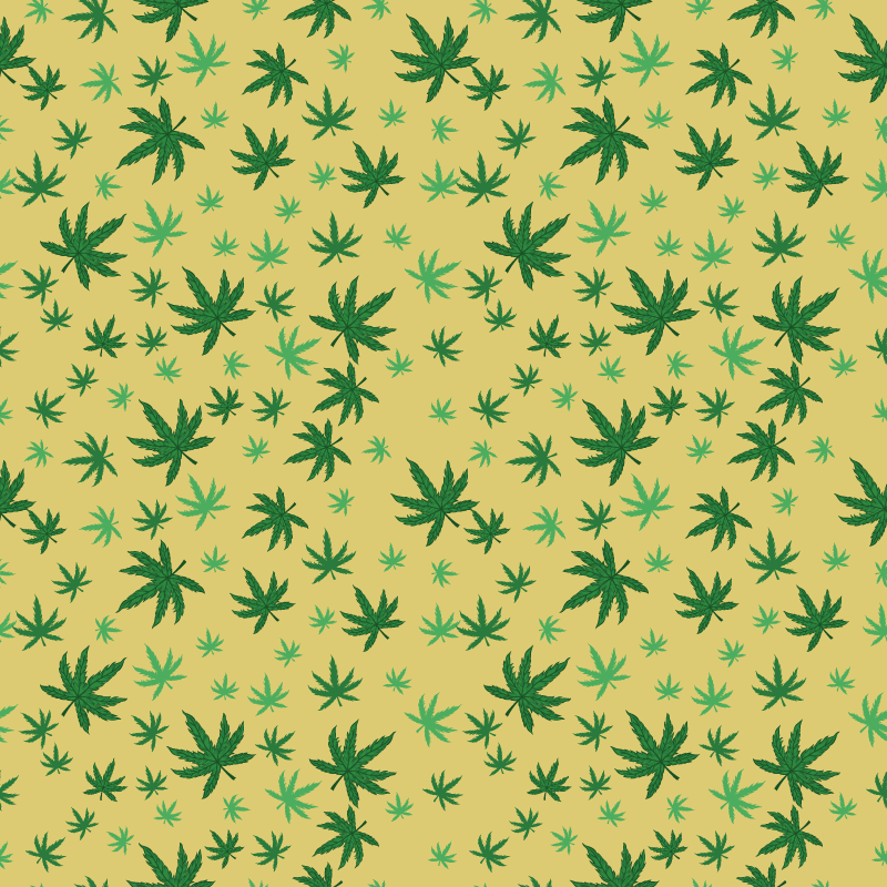 Alfombra vinílica flores patrón de cannabis sin fin - TenVinilo
