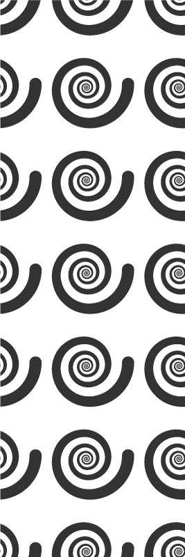 Alfombra vinílica dormitorio espiral retro en blanco y negro - TenVinilo