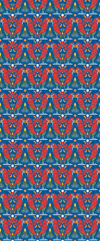 Alfombra vinílica dormitorio diseño floral fondo azul - TenVinilo