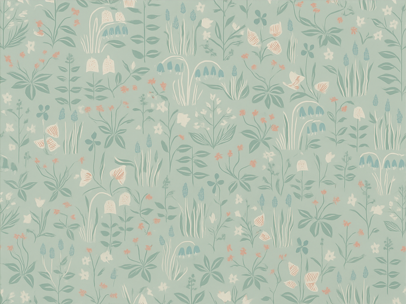 Alfombra vinílica dormitorio floral escandinavo - TenVinilo