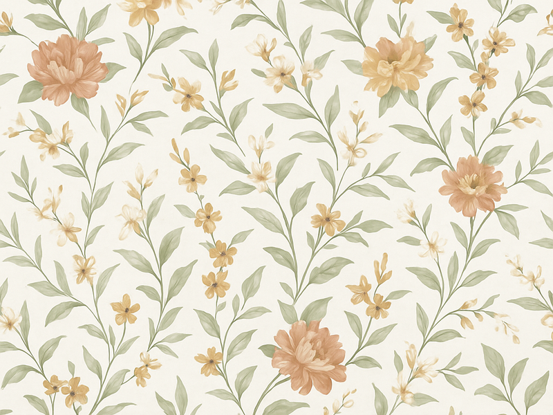 Alfombra vinílica dormitorio flor asiática - TenVinilo