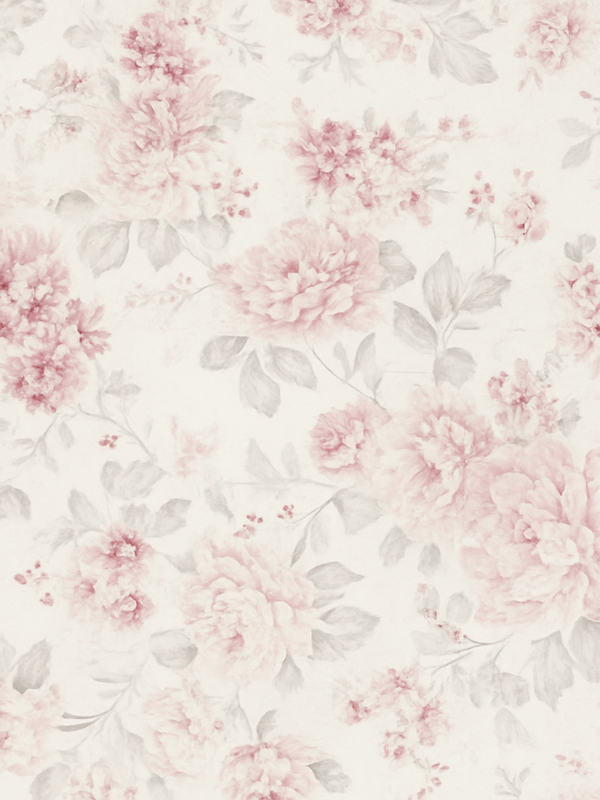 Alfombra vinílica dormitorio diseño floral rosa vintage - TenVinilo