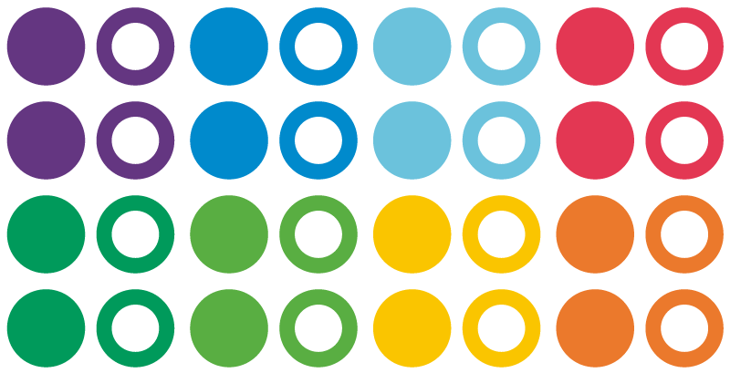 Alfombra vinílica geométrica círculos de colores arcoíris - TenVinilo