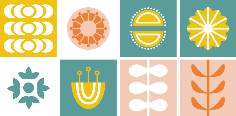 Alfombra vinílica geométrica azulejo noruego - TenVinilo