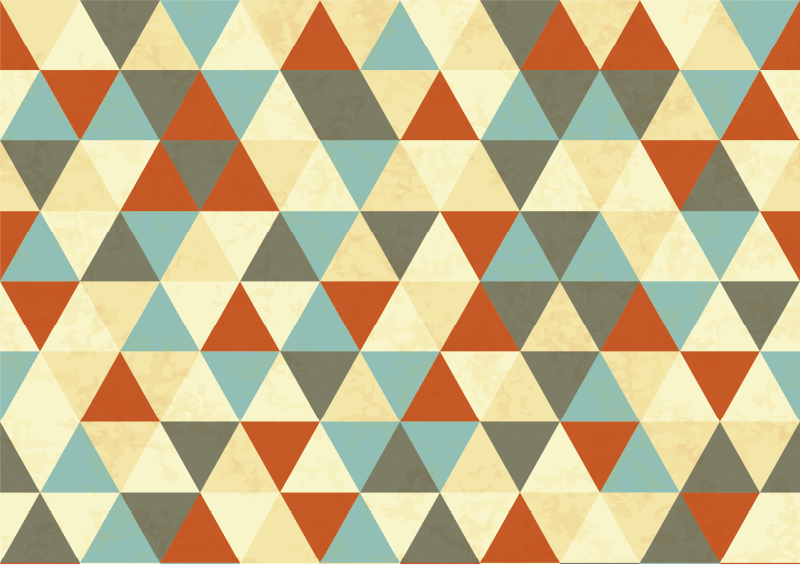 Alfombra vinílica geométrica patrón triángulos colores - TenVinilo