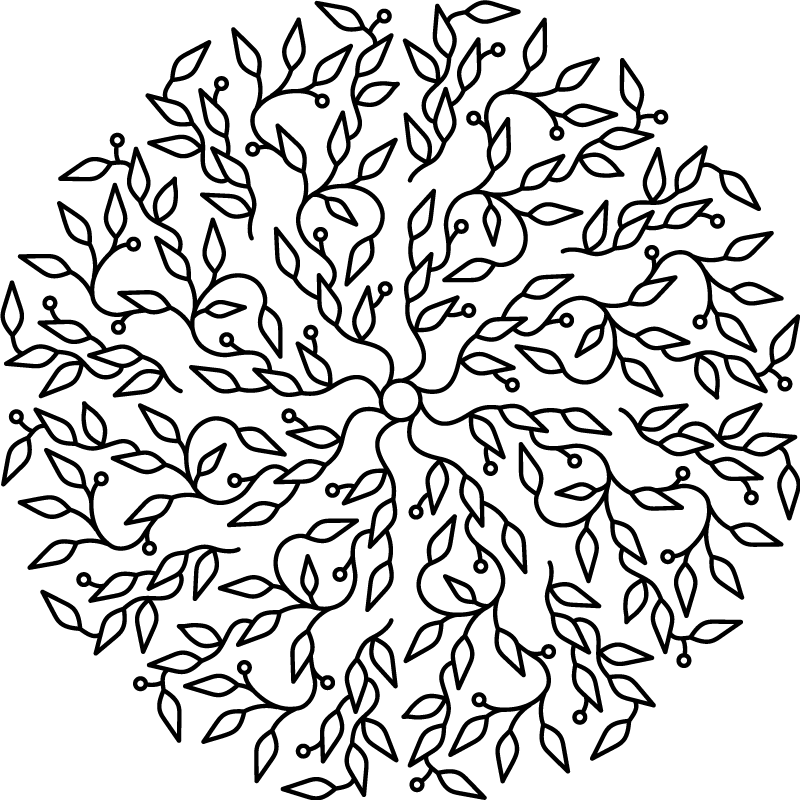 Alfombra vinílica geométrica Árbol de la vida abstracto - TenVinilo