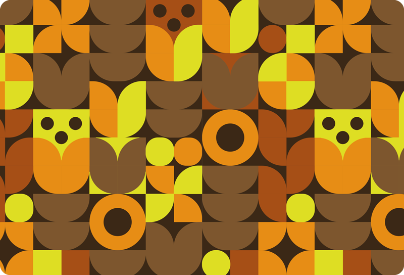 Alfombra vinílica geométrica portátil de los 70 - TenVinilo