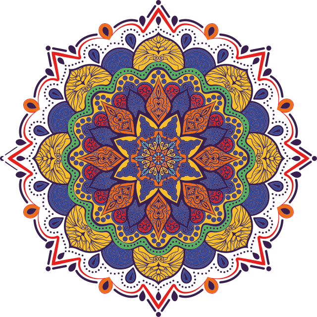 Alfombra vinílica geométrica mandala floral colorido - TenVinilo