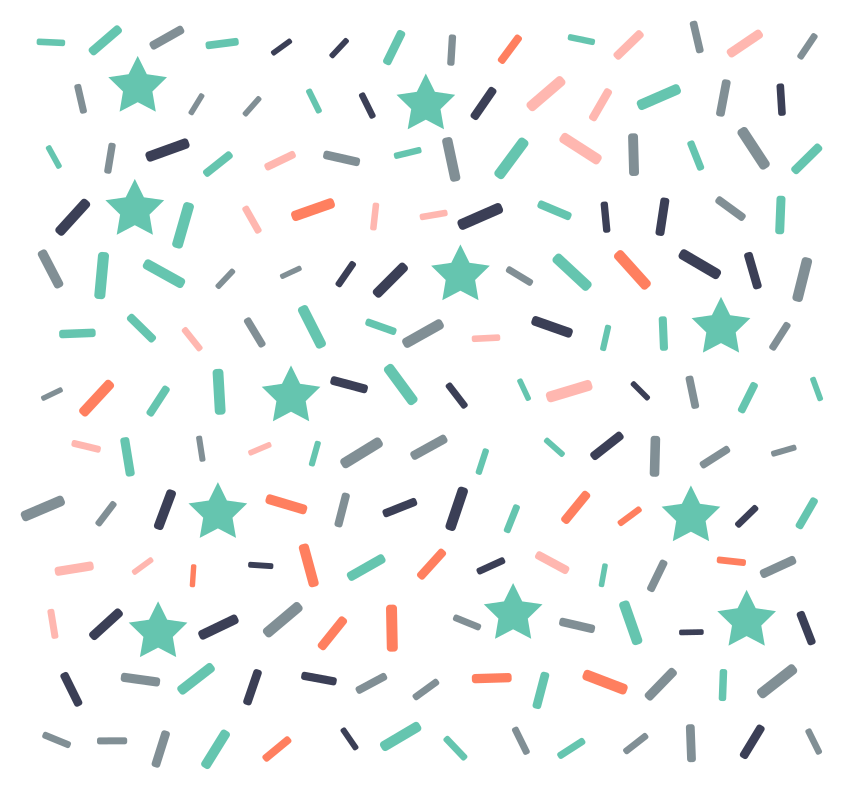 Alfombra vinílica geométrica estrellas y confeti - TenVinilo