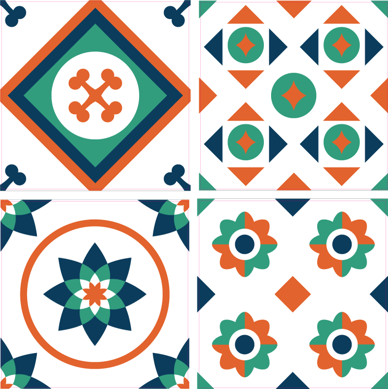 Alfombra vinílica geométrica baldosas geométricas - TenVinilo