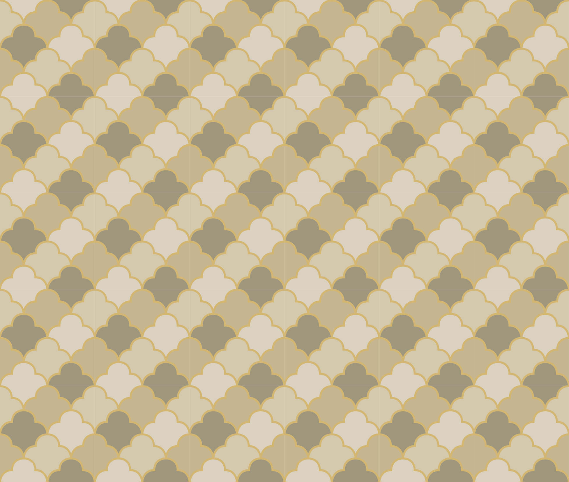 Alfombra vinílica geométrica patrón art déco beige - TenVinilo