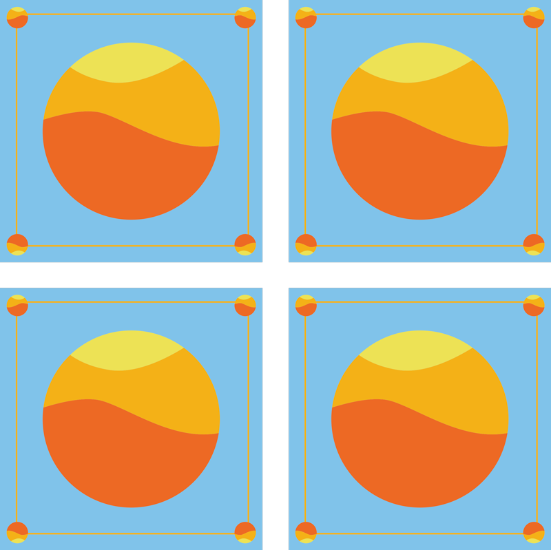 Alfombra vinílica geométrica círculos geométricos coloridos - TenVinilo