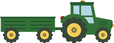 Alfombra vinílica infantil tractor verde y vagón - TenVinilo