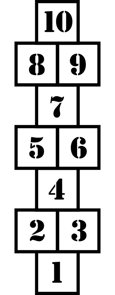 Alfombra vinílica infantil rayuela en blanco y negro - TenVinilo