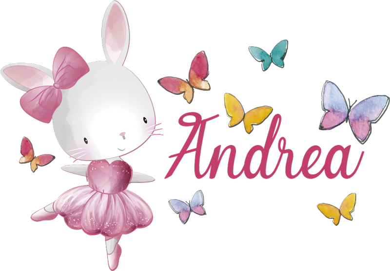 Alfombra vinílica infantil bailarina rodeada de mariposas - TenVinilo