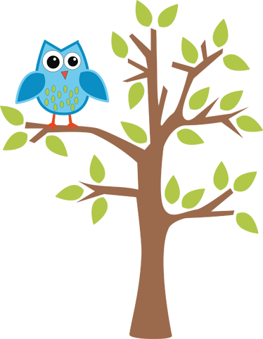 Alfombra vinílica infantil Árbol con búho azul - TenVinilo