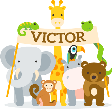 Alfombra vinílica infantil animales acogedores con nombre - TenVinilo