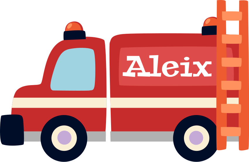 Alfombra vinílica infantil coche de bomberos personalizado - TenVinilo