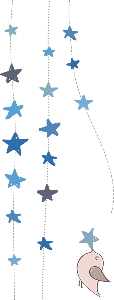 Alfombra vinílica infantil estrellas azules y pájaro - TenVinilo