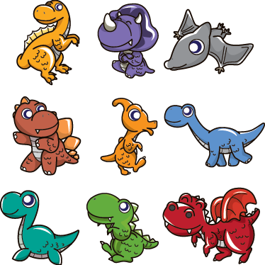 Alfombra vinílica infantil sticker de dinosaurios bebés - TenVinilo