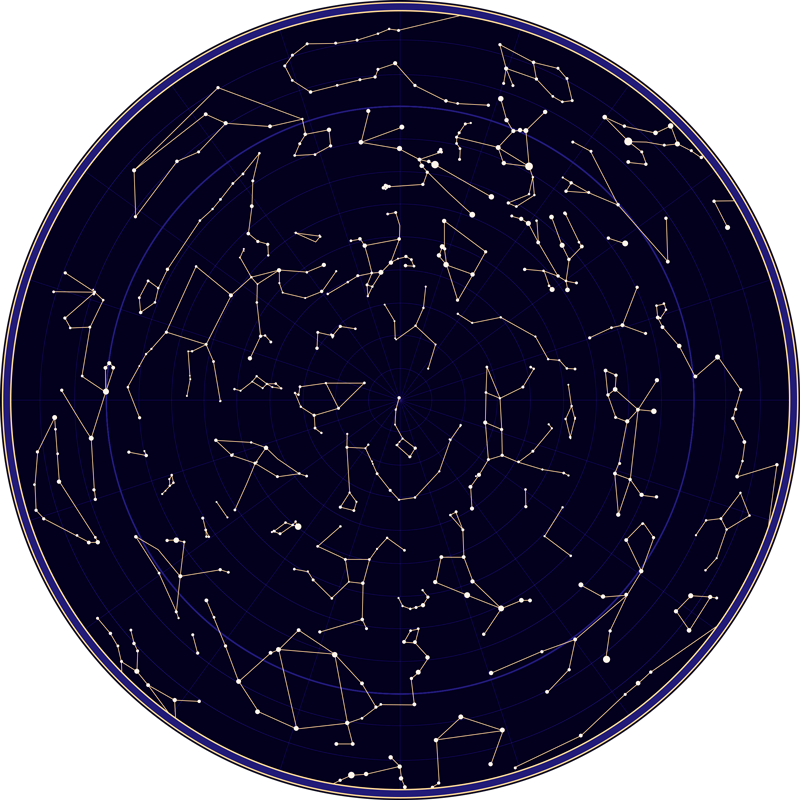 Alfombra vinílica infantil mapa de constelaciones - TenVinilo