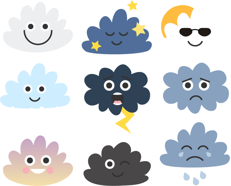 Alfombra vinílica infantil nubes sonrientes - TenVinilo