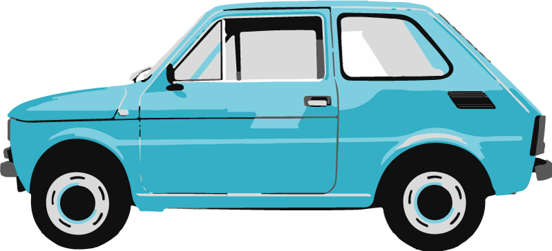 Alfombra vinílica infantil coche vintage azul - TenVinilo