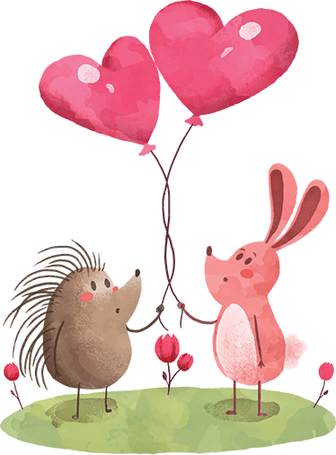 Alfombra vinílica infantil erizo y conejo - TenVinilo