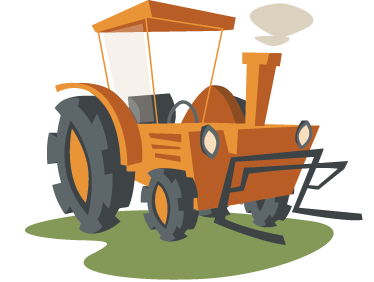 Alfombra vinílica infantil tractor naranja - TenVinilo