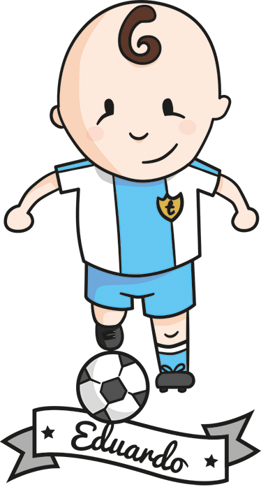 Alfombra vinílica infantil jugador de fútbol con nombre - TenVinilo