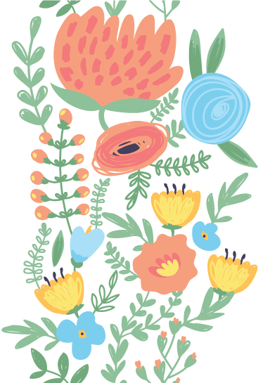 Alfombra vinílica infantil adhesivo floral para puerta - TenVinilo