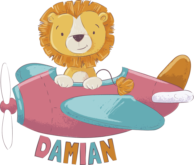 Alfombra vinílica infantil león personalizado - TenVinilo