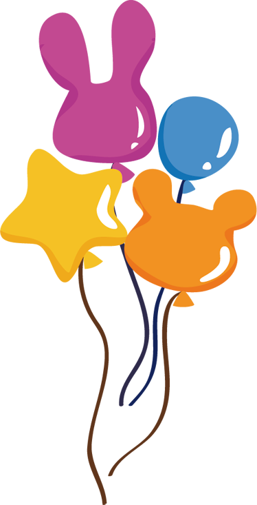 Alfombra vinílica infantil globos con forma de animales - TenVinilo