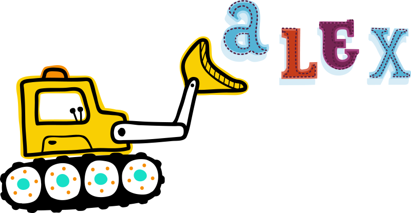 Alfombra vinílica infantil excavadora personalizada - TenVinilo