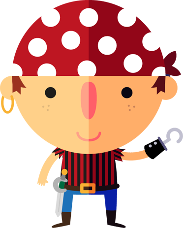 Alfombra vinílica infantil ilustración de pirata - TenVinilo